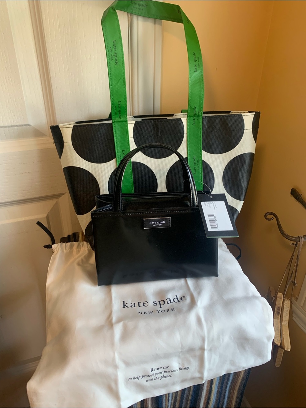 Kate Spade  Black Patent Mini  Sam Icon bag